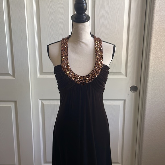 JB Boutique Velvet Brown Dress Size 4 - Picture 3 of 12